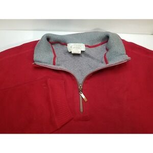 Islander Mens 1/4 Zip Pullover Long Sleeve Sweater‎ Red XL X-Large